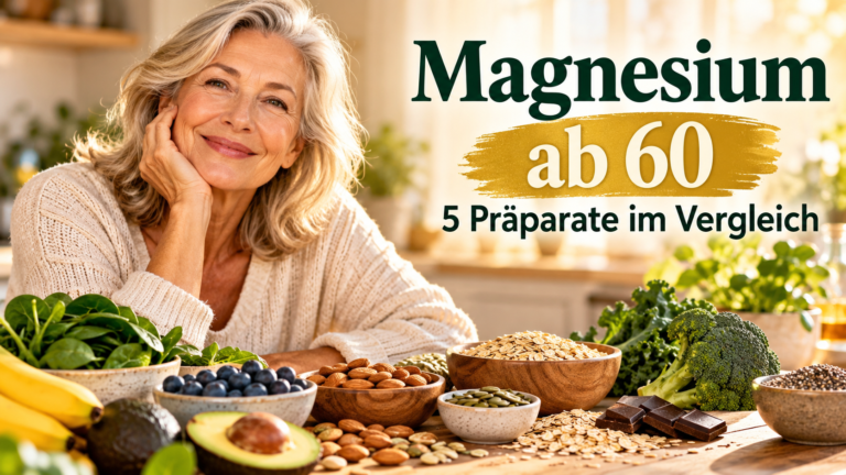 Magnesium ab 60: Fünf Magnesiumpräparate im Vergleich – mit magnesiumreichen Lebensmitteln